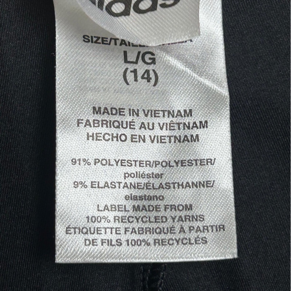 Adidas Kids Black and Green Performance Leggings - Picture 8 of 8